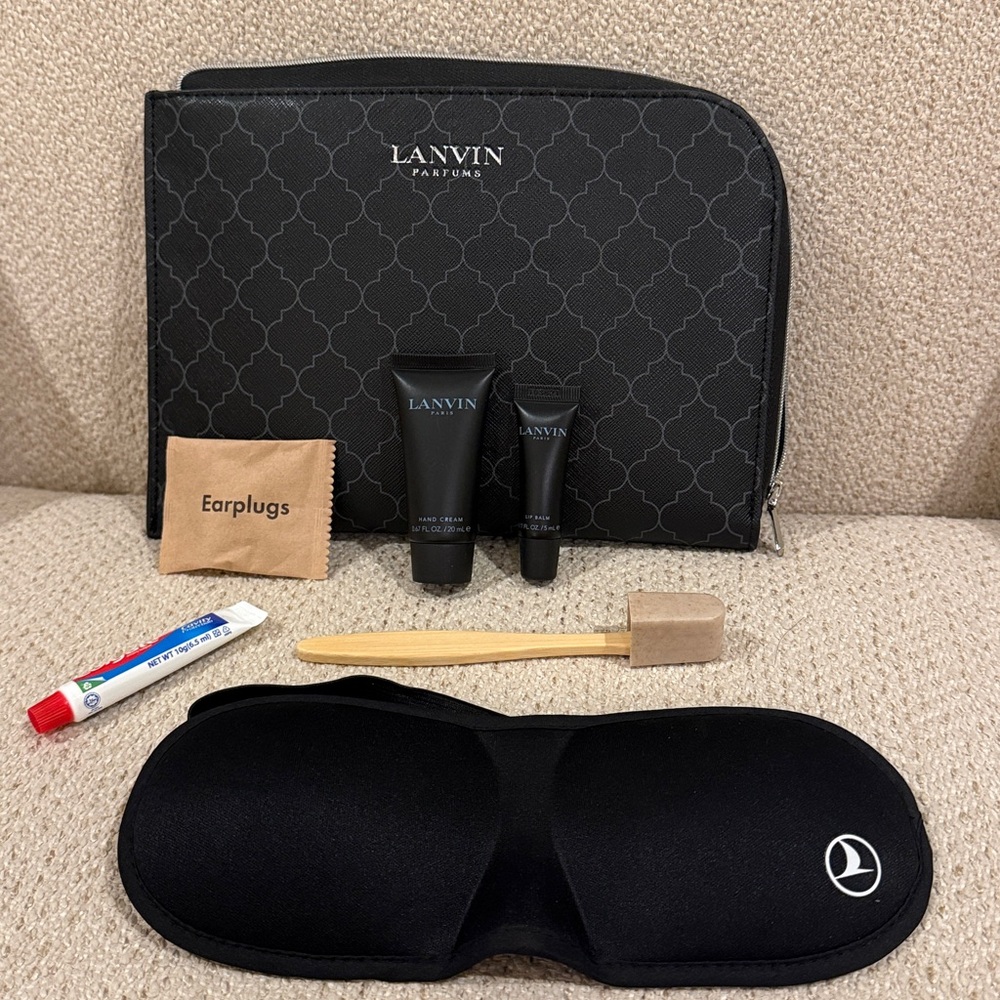 LANVIN Paris Turkish Airlines Business Class Amenity Kit + Eye Mask | Brand New